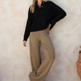 NORAH KNIT PANTS - KHAKI