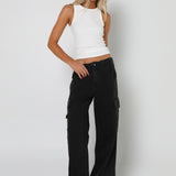 JUDE CARGO PANTS - BLACK DENIM