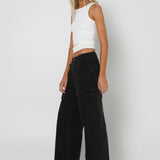 JUDE CARGO PANTS - BLACK DENIM