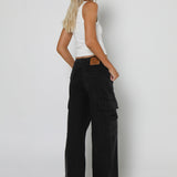 JUDE CARGO PANTS - BLACK DENIM