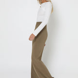 NORAH KNIT PANTS - KHAKI