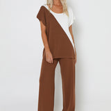 NORAH KNIT PANTS - CHOC