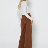 NORAH KNIT PANTS - CHOC