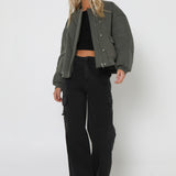 PIPER BOMBER JACKET | DARK SAGE