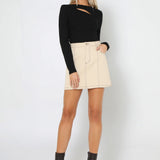 POPPY RIBBED TOP - BLACK