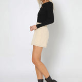 POPPY RIBBED TOP - BLACK