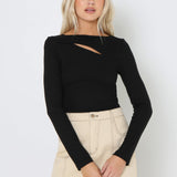 POPPY RIBBED TOP - BLACK