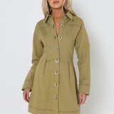 SASSKI MINI DRESS - OLIVE