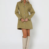 SASSKI MINI DRESS - OLIVE