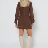 SASSKI MINI DRESS - CHOC